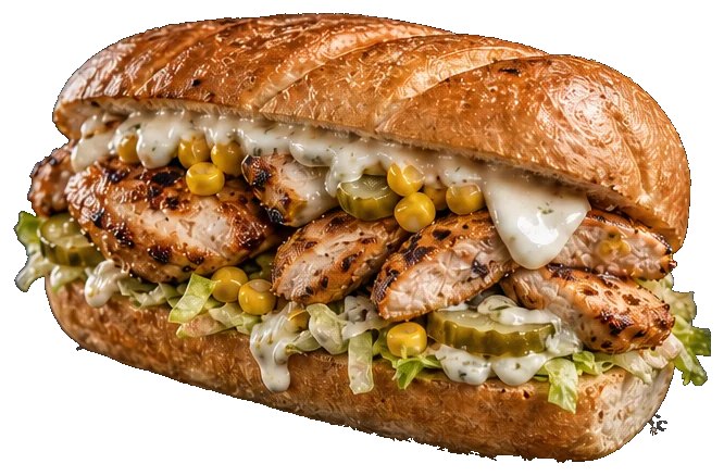 TOASTED grilled chicken sub
